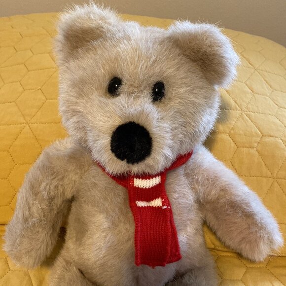 Vintage 1988 Teddy Bear with Winter Scarf from Applause - Picture 3 of 9